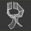 Stylish Black Modern Single Chair With Geometric Design And Curved Base
