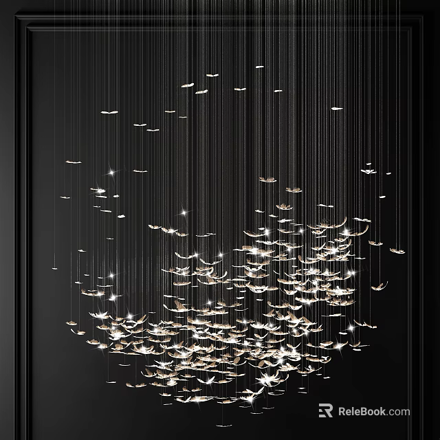 Elegant Crystal Chandelier with Hanging Crystals and Sparkling Light for Modern Interior Spaces 3d model 