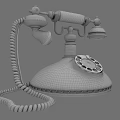 Vintage White Gold Rotary Dial Telephone Classic Retro Digital Device