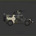 Camouflage Painted Military Vehicle With Roof Mounted Weapon And Off Road Design