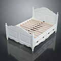 Elegant White Double Bed With Carved Headboard Footboard And Drawers Storage Design