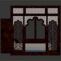 Intricate Carved Cube Structure With Blue Top And Transparent Panels