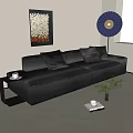 Middle-style double sofa 3d model