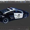 Modern Police Car with Roof Mounted Lights White And Black Exterior POLICE Branding On Side