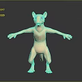 Anthropomorphic Mouse 3D Model as Game and Movie Character with Standing Pose and Outstretched Arms