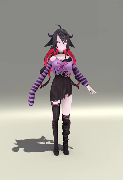 Modern game character Deviruchi 3d model Modern game character Deviruchi 3d model