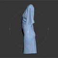 Light Blue V Neck Flutter Sleeves Fitted Dress with Elegant Design and Slim Fit