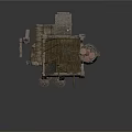 Medieval Castle Ruins 3D Model With Stone Walls And Wooden Beams