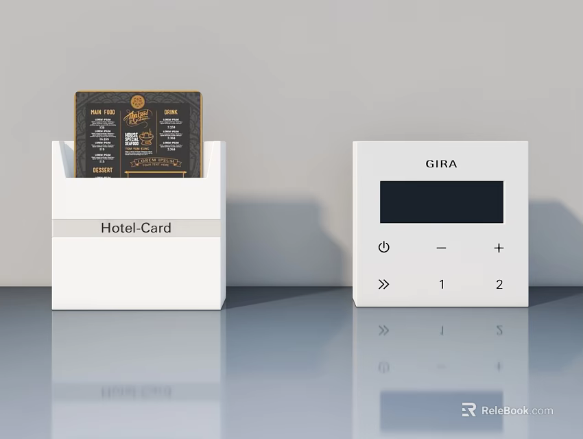 Hotel Card Operated Swing Door With GIRA Control Panel And White Design 3d model 