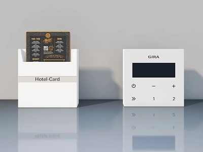 Hotel Card Operated Swing Door With GIRA Control Panel And White Design 3d model