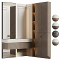 Modern Bathroom Vanity Design With Wooden Cabinet Mirror And LED Lighting Features