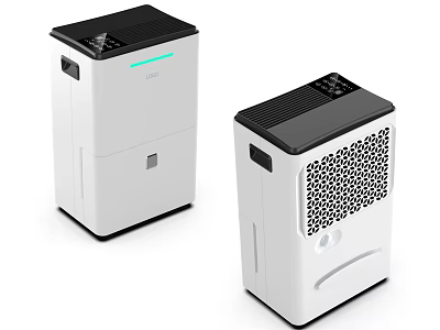 White And Black Household Dehumidifiers With Grille Design And Control Panel 3d model