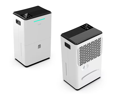 White And Black Household Dehumidifiers With Grille Design And Control Panel 3d model