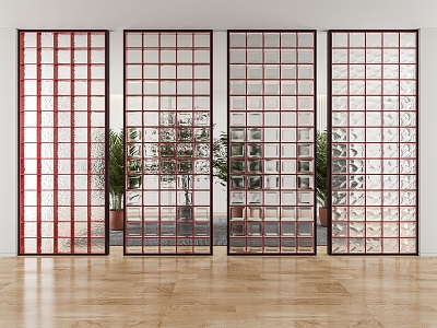 glass brick screen glass brick glass brick partition 3d model