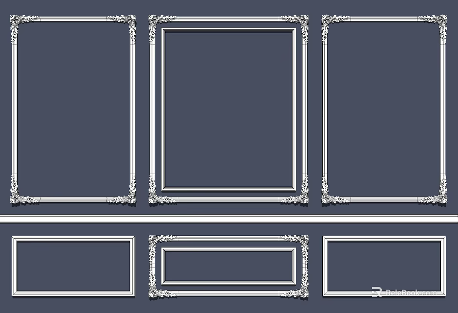 Stylish Decorative Lines Featuring Frame Designs With Ornate Patterns And Styles 3d model 