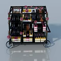 Shoe Rack Cart With Swing Doors Multiple Shelves Shoes And Pink Flower Decorations