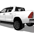 White Toyota Pickup Truck With Double Cab And Stylish Exterior Design