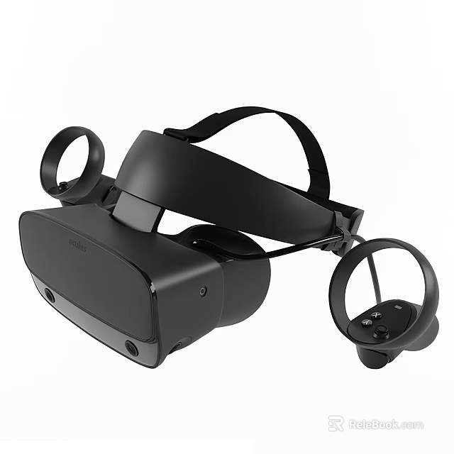 High Quality Virtual Reality Headset With Ergonomic Design And Wireless Controllers 3d model 