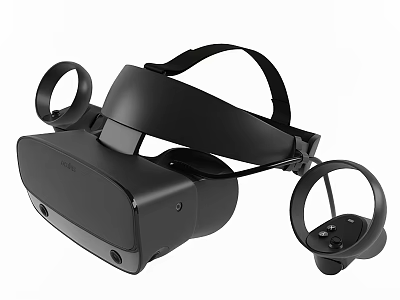 High Quality Virtual Reality Headset With Ergonomic Design And Wireless Controllers 3d model