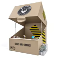 Creative Cardboard Mini Shops Display Various Retail Products With Unique Designs 3d model