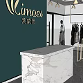 Mimoes Clothing Store Green Facade Glass Doors Window Display With Dresses And Cactus