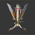 Colorful Mantis With Vibrant Wings And Eye Patterns On Black Background