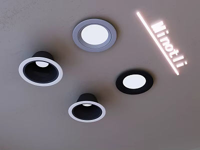 Modern Interior Ceiling Recessed Downlights and Spotlights with Minotti Design 3d model