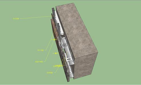 Modern node wall node stone and wood veneer male corner butt joint 3d model