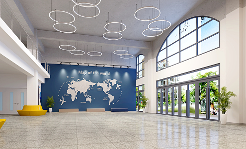 Modern Hall School Foyer 3d model