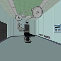 Modern Operating Room Setup With Surgical Table Lights And Medical Display Screen