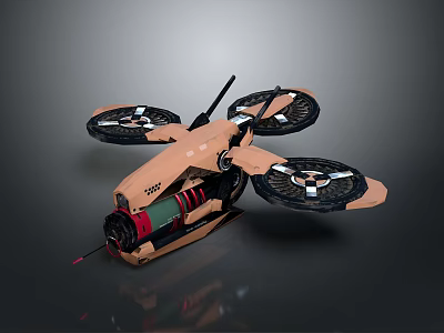 Advanced Space Exploration Aerospace Craft With Four Propellers And Futuristic Design For Interstellar Mission Operations 3d model