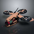Advanced Space Exploration Aerospace Craft With Four Propellers And Futuristic Design For Interstellar Mission Operations