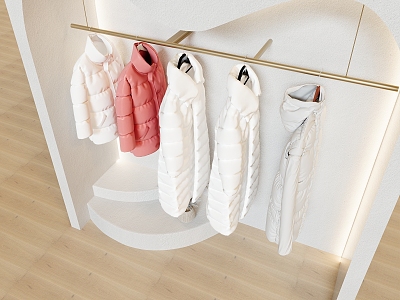 Women's Down Jacket Women's Clothing Store Display Cabinet 3d model