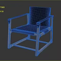 Accent Chair with Light Wood Frame Dark Upholstered Seat Backrest Black Armrests and Metal Rivets