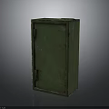 Green Rusted Metal Storage Cabinet With Industrial Metal Door And Hinges For Equipment