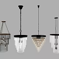 Elegant Crystal Chandeliers With Glass Pendants And Metal Frames Hanging In Modern Decor