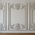 European-style plaster line carved lines 3d model