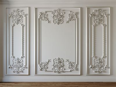 European-style plaster line carved lines 3d model