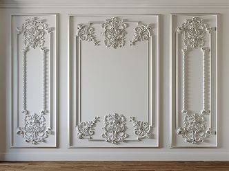 European-style plaster line carved lines 3d model