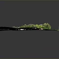 Scenic Rural Grassland Model With Farmhouse Path And Green Vegetation Trees