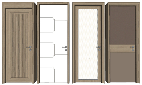 Modern swing door combination 3d model