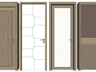 Modern swing door combination 3d model