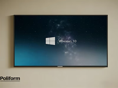 Poliform Wall Mounted TV With Windows 10 Display On Beige Wall 3d model