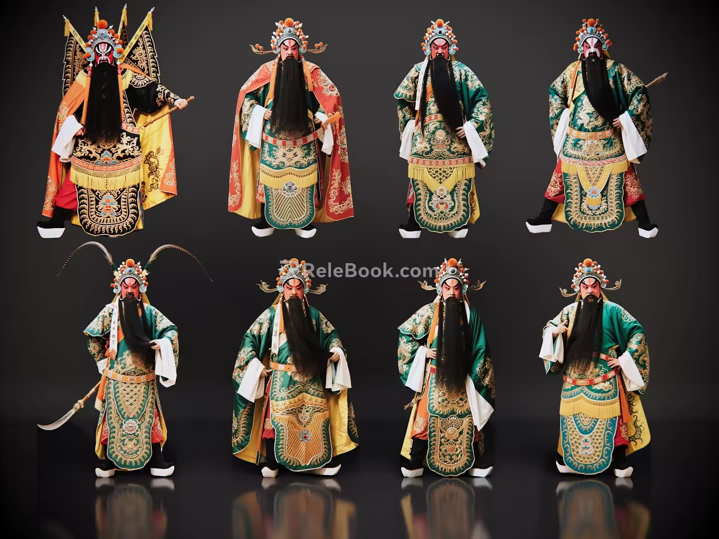 2D Peking Opera Characters Sheng Dan Jing Mo Chou Jing Jiao Guan Gong Drama Characters Local Drama 3d model