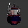 ROLLMOP Container Cargo Ship Featuring Deck Cranes Stacked Containers and Blue Red Hull 3d model