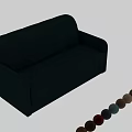 Modern Upholstered Two Seater Sofa In Multiple Colors Green Brown Beige 3d model