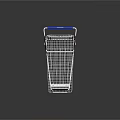 Durable Metal Shopping Cart With Blue Handle Label Basket And Wheels For Retail Use