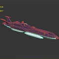 Futuristic Purple Spaceship With Sleek Aerodynamic Design And White Illuminated Base