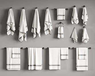 Modern Towel Bar Towel Rack 3d model