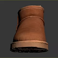 Warm Orange Suede Short Snow Boots With Fleece Lining And Rubber Sole